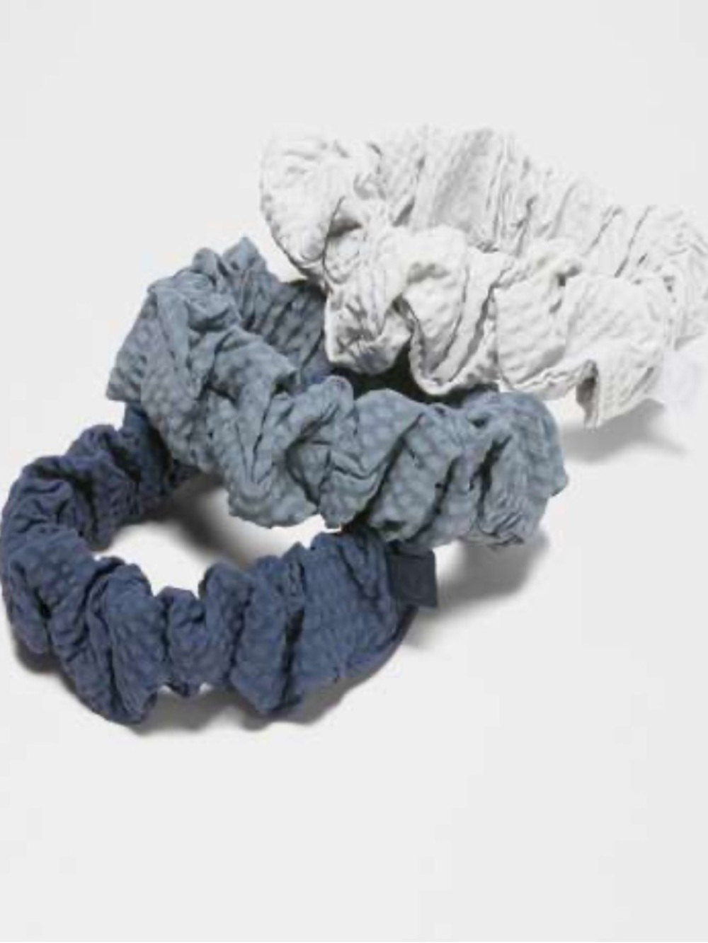 Lululemon Athletica Uplifting 3pack Blue Scrunchies Trio O/S NWT